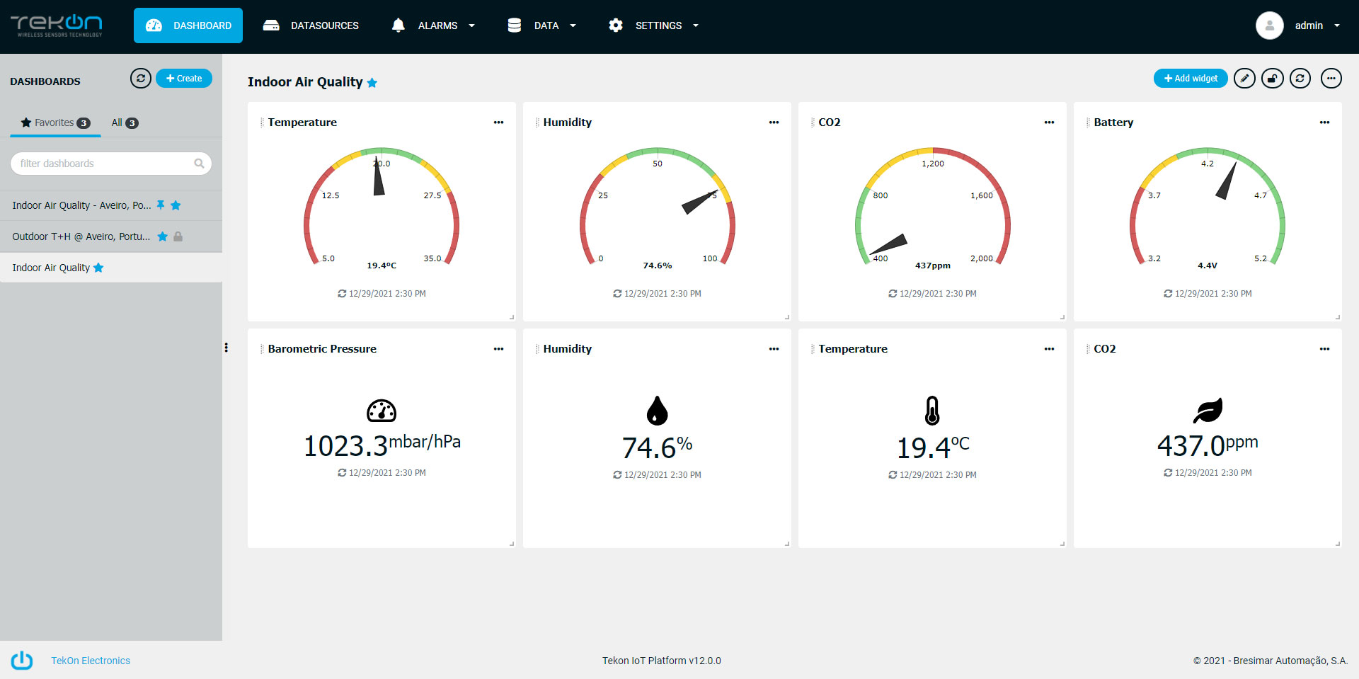 tekon iot platform duos insensors